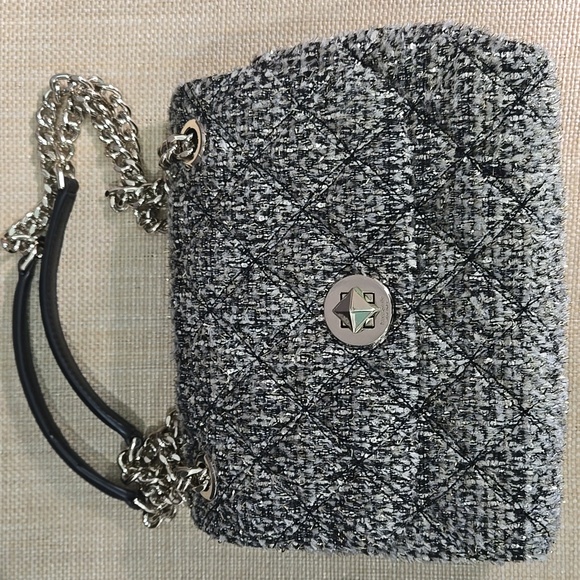 Kate Spade Tweed Shoulder Bag with Gold Chain - Picture 1 of 16